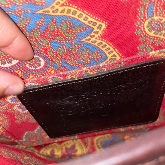 Brighton Woven Crossbody straw wicker leather paisley charm rope braid snap bag - Picture 7 of 12